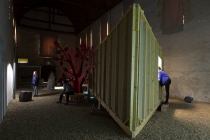 Anabelle Hulaut & David Michael Clarke. Outside-In. Exposition à la Chapelle du Genêteil. Château-Gontier. 2015.