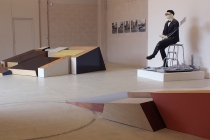 Séverine Hubard. Olivier Blanckart. Benoît Grimbert. Vue de l'exposition. Dedans-Dehors. Collection FRAC Normandie Caen. Le Pavillon, Caen. 2017. © David Michael Clarke.