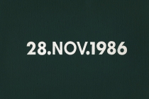 DMC Marriages, 1969-1999, England & Wales [after On Kawara]. 53 date paintings & 53 marriage certificates (duplicata). Acrylic on canvas. 31cm x 22,5cm. 2001