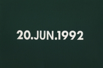 DMC Marriages, 1969-1999, England & Wales [after On Kawara]. 53 date paintings & 53 marriage certificates (duplicata). Acrylic on canvas. 31cm x 22,5cm. 2001