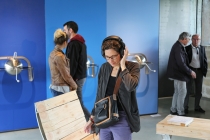Oeuvres d'Anne Santini, David Michael Clarke et Anabelle Hulaut. Vue de l'exposition collective, "Madame Orain et la mogette magique". La Cuisine centre d'art, Nègrepelisse. 2017. Photo Hervé Beurel. © Les artists & David Michael Clarke ADAGP.