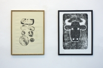 Olivier Magnier, David Michael Clarke. Multiples #05. Exposition collective. Galerie RDV, Nantes. 2014. Photo : Léa Cotart-Blanco.