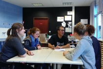 Préparations pour l'exposition, Placard-Placard. Dans le cadre d'une résidence artistique organisé par le Frac Normandie Caen au Collège Sainte Thérèse à Saint-Pierre-en-Auge. 2017.