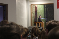 Une Ramette dans le coin des photocopieuses. Exposition, Placard-Placard. Dans le cadre d'une résidence artistique organisé par le Frac Normandie Caen au Collège Sainte Thérèse à Saint-Pierre-en-Auge. 2017.