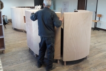 Installation dans l'atelier de l'école d'arts plastique, Le Kiosque, Mayenne. © David Michael Clarke ADAGP.
