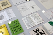 Vitrine: David Shrigley. Exhibition: Vide Poches. Médiathèque de Château-Gontier. 2015. Photo: David Michael Clarke.
