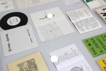 Vitrine: David Shrigley. Exhibition: Vide Poches. Médiathèque de Château-Gontier. 2015. Photo: David Michael Clarke.