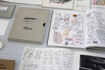 Vitrine: Art et Flux (detail). Exhibition: Vide Poches. Médiathèque de Château-Gontier. 2015. Photo: David Michael Clarke.